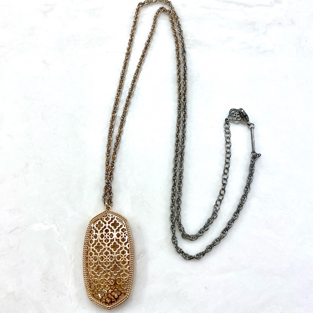 Kendra Scott Gold Filigree Locket Necklace DEFECT READ